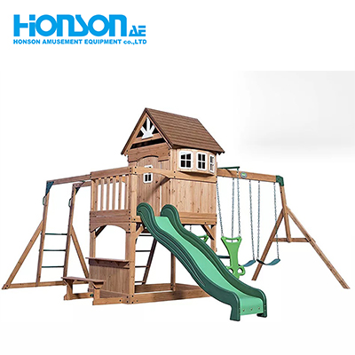 Wooden Playground With Swing -04