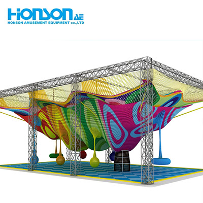 Hot sale popular children indoor soft playground rainbow climbing nets amusement park for kids 