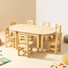 Solid Wood Kindergarten Desk and Chair Set